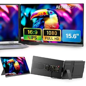 Laptop Screen Extender Portable Monitor, Dual 15.6" 1080P FHD Frameless Screen, Detachable Monitor Extender for Laptop, Fit for 13-17" Laptop,Plug & Play Compatiable with Windows/Mac/Chrome/Android