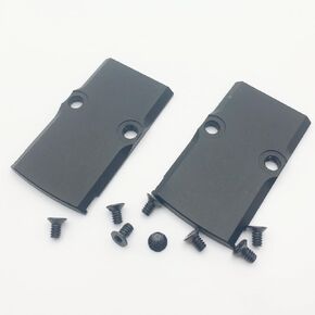 2 Pack RMR Cover Plate for Glock 17 19 26 Cut Slides Anodized Aluminum Black