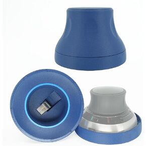 Protective Hard Shell Case for 3Dconnexion Spacemouse - Matte Blue, Carbon Fiber, Shock Absorbing. Wireless case with USB Fob Storage
