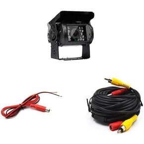 Camecho Truck Backup Camera Heavy Duty 18 LED IR Night Vision Waterproof Vehicle Rear View Camera 12 V 24V Backup Camera Without Guide Line (Rear Camera + 32.8 ft Cable)