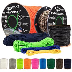 Paracord Planet Type 95 Paracord – Durable Nylon Crafting Cord – Great for Bracelets, Lanyards, and More! – Black,