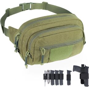 Tactical Fanny Pack for Handgun Pistol Concealed Carry, Quick Access Waist Bag for Everyday Gear EDC Outdoor Hiking with Gun Holster