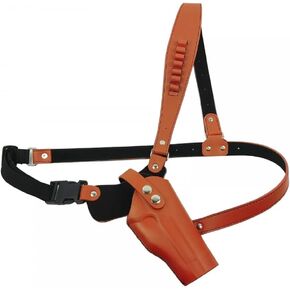 Leather Shoulder Holster, Adjustable Gun Harness Holster with 7 Bullet Holes for Men Women