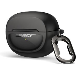 SURITCH Case Cover for Bose Ultra Open Earbuds(2024), Shockproof Protective Cover for Bose Ultra Open Wireless Ear Earbuds Charging Case Accessories with Carabiner, Black