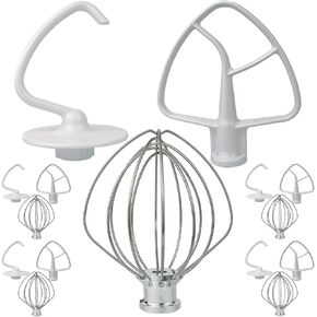 1 Kit is Stainless Steel K45DH Coated Anti-Stick Dough Hook & K45WW Wire Whip & K45B Coated Flat Beater Stand Mixer Accessories, What You Will Get is 5 Kit