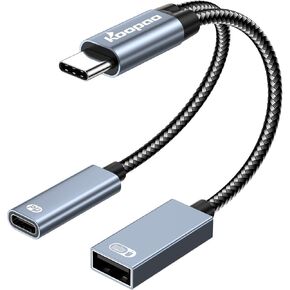 USB C OTG Fast Charge Adapter,Type C 60W PD Charger 2 in 1 OTG Adapter and USB A Female Port Splitter for Apple Mac-Book Pro/air/ipad Pro 2018/2020 Samsung Surface Book 2 Dell XPS15/XPS13