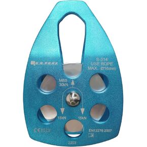 SEPEAK CE 30kN Large Rescue Pulley Sheave with Swing Plate, Portable Outdoor Climbing Pulley for Backyard Zipline,Climbing&Rock Rescue Lifting,Fits Rope up to 16 mm/Holds Up to 6750lbs