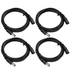 4 Pack 6ft DC Power Extension Cable 5.5mm*2.1mm Male to Female Power Cord for CCTV Security Surveillance Camera, LED Strip, Router, 12V DC Power Supply Adapter and More (Black)