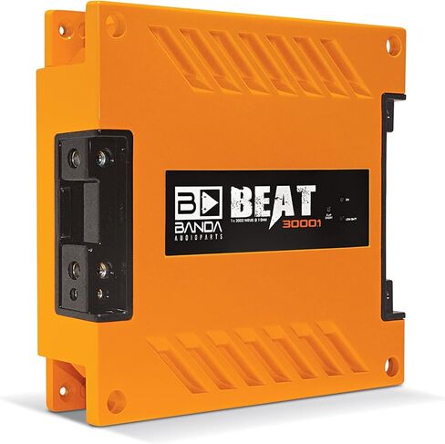 1-الفصل. مضخم صوت جهير للسيارة - مضخم صوت أحادي بقوة 3000 واط مع فلتر دون سرعة الصوت وفلتر تمرير منخفض ثابت عند 1 أوم، مؤشرات LED، تخصص الصوت، أحمر - BANDA BEAT3000.1RED in Kuwait