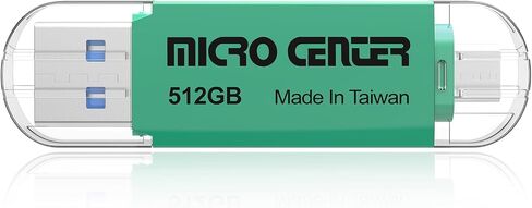 محرك أقراص فلاش INLAND Micro Center فائق السرعة 2 في 1 سعة 512 جيجابايت من النوع C وOTG USB 3.0 من النوع A محركات أقراص فلاش مزدوجة محرك أقراص الإبهام لتخزين ذاكرة الصور للهواتف الذكية التي تعمل بنظام Android وأجهزة الكمبيوتر اللوحية MacBook والكمبيوتر ال in Saudi Arabia