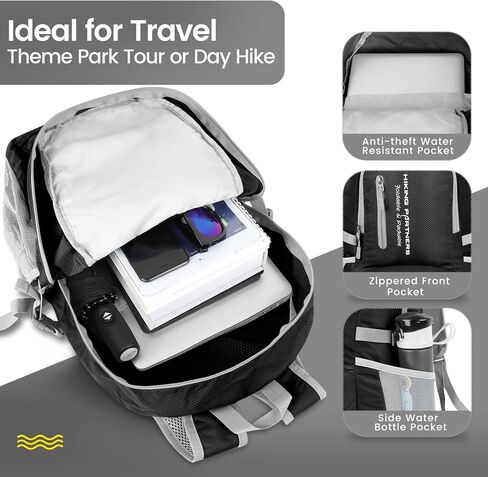 ZOMAKE Lightweight Packable Backpack - 35L Light Foldable Hiking Backpacks Water Resistant Collapsible Daypack for Travel(Black) in Kuwait