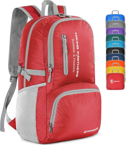 ZOMAKE Lightweight Packable Backpack - 35L Light Foldable Hiking Backpacks Water Resistant Collapsible Daypack for Travel(Black) in Kuwait