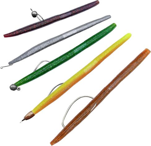 Fishing Soft Plastic Senko Wacky Worms, Soft Fishing Lures, Worm Soft Plastic Bass Fishing Lure, Mixed Kit Plastic Worm Stick Baits in Kuwait