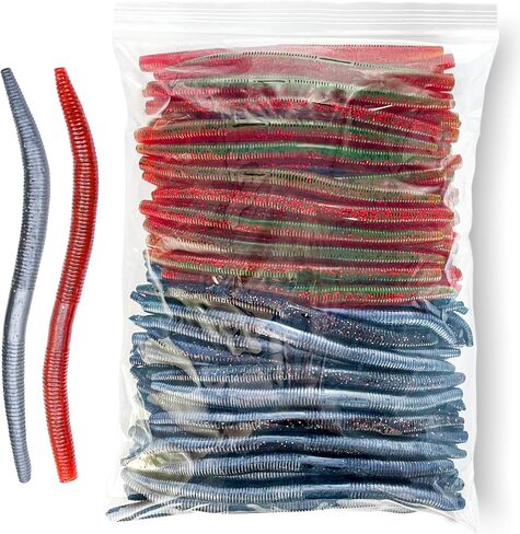 Fishing Soft Plastic Senko Wacky Worms, Soft Fishing Lures, Worm Soft Plastic Bass Fishing Lure, Mixed Kit Plastic Worm Stick Baits in Kuwait