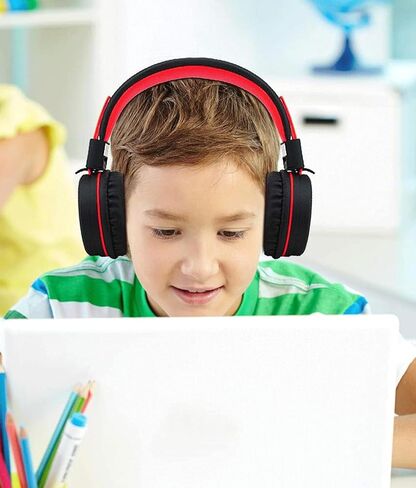 Kid Headphones for School, USB Type C Kids Headphone with LED Lights, Wired Boys Girls Headphones with Safe Limiter 85dB/94dB, Foldable On Ear Headphones with Microphones for Girls, Boys, iPad-Blue in Saudi Arabia