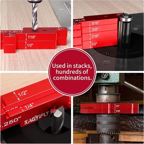 KAGYIFLY Setup Blocks Woodworking, 14pcs Aluminum Setup Blocks Height Gauge Set for Router Table Saw and Angle Measure Set up (Each Setup Bars has Different Thickness) in Saudi Arabia