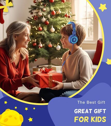 سماعات رأس للأطفال للمدرسة، سماعات رأس USB من النوع C للأطفال مع أضواء LED، سماعات رأس سلكية للأولاد والبنات مع محدد آمن 85 ديسيبل/94 ديسيبل، سماعات رأس قابلة للطي على الأذن مع ميكروفونات للمدرسة/جهاز iPad in Kuwait