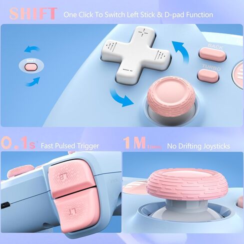 BEITONG BAT4 Wireless PC Game Controller,Dual Vibration Retro Gamepad Joystick for Windows 7 8 10 11/Steam/Simulators/Android TV Gaming (Bat 4 (Ice Cream)) in Saudi Arabia
