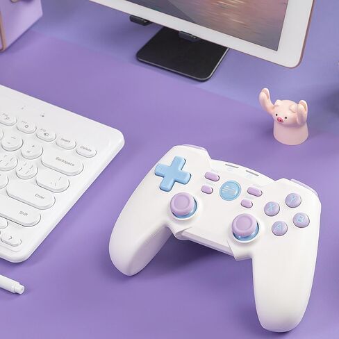 BEITONG BAT4 Wireless PC Game Controller,Dual Vibration Retro Gamepad Joystick for Windows 7 8 10 11/Steam/Simulators/Android TV Gaming (Bat 4 (Ice Cream)) in Saudi Arabia