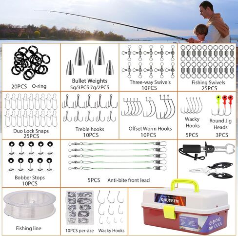 صندوق معالجة كبير مكون من 3 طبقات مع أدوات صيد السمك متضمنة، مجموعة 397 قطعة من طُعم الصيد كرانكبيتس خطاطيف صيد ملعقة دودة معالجة ملحقات طعم صيد سمك السلمون المرقط للمياه العذبة والمياه المالحة in Kuwait