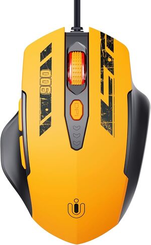 Uineer Wired Mouse, USB-A Computer Mouse with 6 Buttons,Adjustable | Plug-and-play USB-A wired connection with 6 programmable buttons, 7200 DPI and a 1.5 m cable. in Kuwait