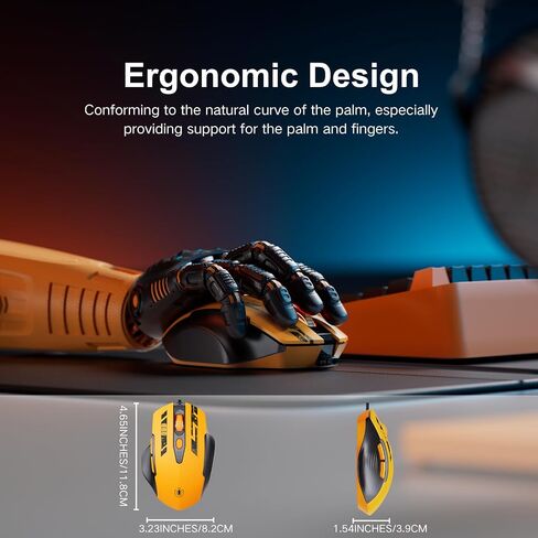 Uineer Wired Mouse, USB-A Computer Mouse with 6 Buttons,Adjustable | Plug-and-play USB-A wired connection with 6 programmable buttons, 7200 DPI and a 1.5 m cable. in Kuwait