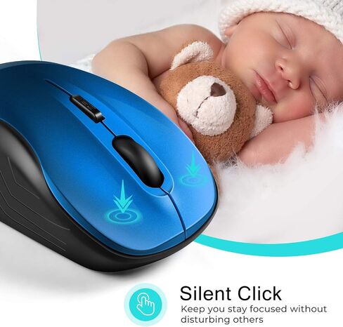 LeadsaiL Wireless Mouse Silent 2.4G USB Computer Mouse Compact Optical Cordless Mouse Mini Quiet Wireless Mice, Noiseless, 4 Buttons, 3 Adjustable DPI Mobile Mouse for PC/Laptop/Windows/Mac/Linux in Saudi Arabia