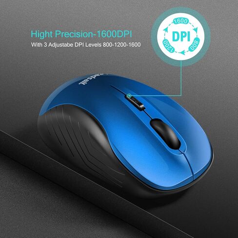 LeadsaiL Wireless Mouse Silent 2.4G USB Computer Mouse Compact Optical Cordless Mouse Mini Quiet Wireless Mice, Noiseless, 4 Buttons, 3 Adjustable DPI Mobile Mouse for PC/Laptop/Windows/Mac/Linux in Saudi Arabia