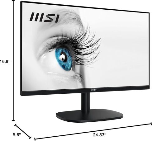 MSI PRO MP245V، 24 بوصة، 1920 × 1080 (FHD) IPS، FreeSync، HDR جاهز، 100 هرتز، حماية البصر المعتمدة من TUV، 1 مللي ثانية، VGA، HDMI in Saudi Arabia