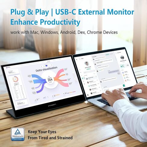 INNOCN 15.6 inch Portable Monitor Touchscreen N1F PRO | 1080P | HDMI, USB C HDMI | for MacBook, Windows, Tablets, Android, Chrome, PS4, Switch, Mini PC | 400Nits | 100% sRGB in Saudi Arabia