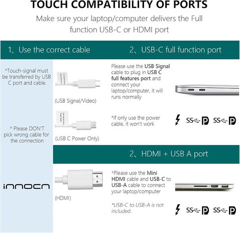INNOCN 15.6 inch Portable Monitor Touchscreen N1F PRO | 1080P | HDMI, USB C HDMI | for MacBook, Windows, Tablets, Android, Chrome, PS4, Switch, Mini PC | 400Nits | 100% sRGB in Saudi Arabia
