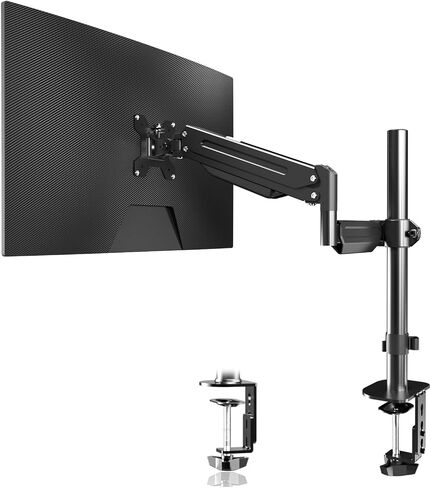 Premium Single Monitor Mount, Single Monitor Arm, Fully Adjustable Gas Spring VESA Monitor Mount, Monitor Stand Desk Mount for Display up to 32 inch LCD Weight Capacity 22lbs, Monitor Arm Mount in Kuwait