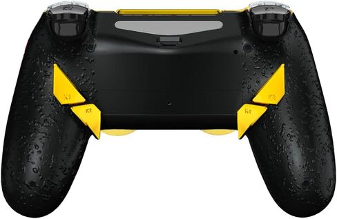 وحدة تحكم لاسلكية HEXGAMING NEW EDGE متوافقة مع أزرار ps4-4 الخلفية ومشغلات الشعر وعصي الإبهام القابلة للتبديل - أسود وأحمر in Kuwait