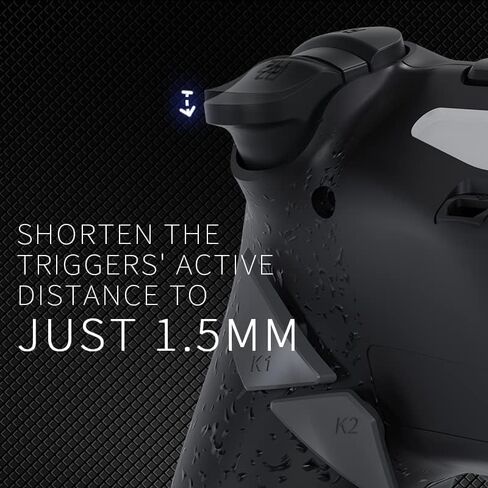 وحدة تحكم لاسلكية HEXGAMING NEW EDGE متوافقة مع أزرار ps4-4 الخلفية ومشغلات الشعر وعصي الإبهام القابلة للتبديل - أسود وأحمر in Kuwait