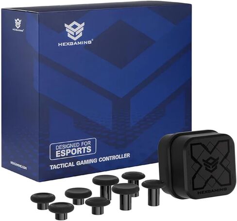 وحدة تحكم لاسلكية HEXGAMING NEW EDGE متوافقة مع أزرار ps4-4 الخلفية ومشغلات الشعر وعصي الإبهام القابلة للتبديل - أسود وأحمر in Kuwait