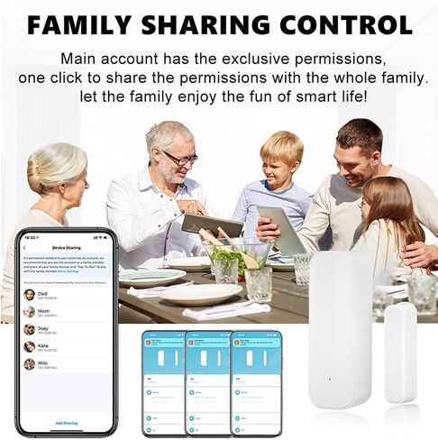 Smart WiFi Door Sensor: Wireless Window Sensor with App Notification Alert, Tuya Door Open Contact Sensor for Home Security, No Hub Required, Compatible with Alexa Google Assistant in Kuwait