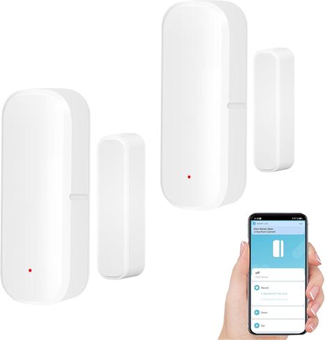 Smart WiFi Door Sensor: Wireless Window Sensor with App Notification Alert, Tuya Door Open Contact Sensor for Home Security, No Hub Required, Compatible with Alexa Google Assistant in Kuwait