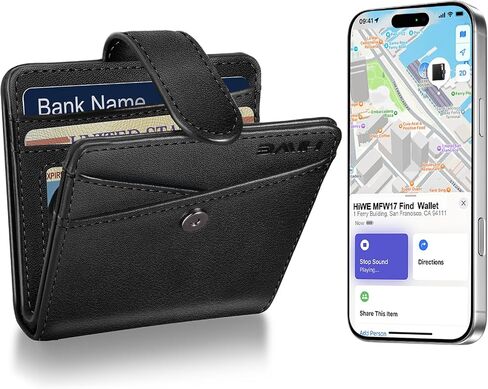 Slim Wallet for Women, Wallet Women with Smart Tracker Works with Apple Find My, RFID Blocking Bifold Credit Card Holder Genuine Leather Small Wallet for Women with ID Window, 8 Cards Holder, Blue in Kuwait