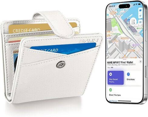 Slim Wallet for Women, Wallet Women with Smart Tracker Works with Apple Find My, RFID Blocking Bifold Credit Card Holder Genuine Leather Small Wallet for Women with ID Window, 8 Cards Holder, Blue in Kuwait