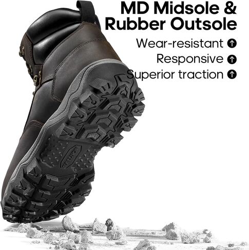 أحذية NORTIV 8 للرجال للمشي لمسافات طويلة مقاومة للماء ومقدمة ناعمة أحذية عمل جلدية in Kuwait