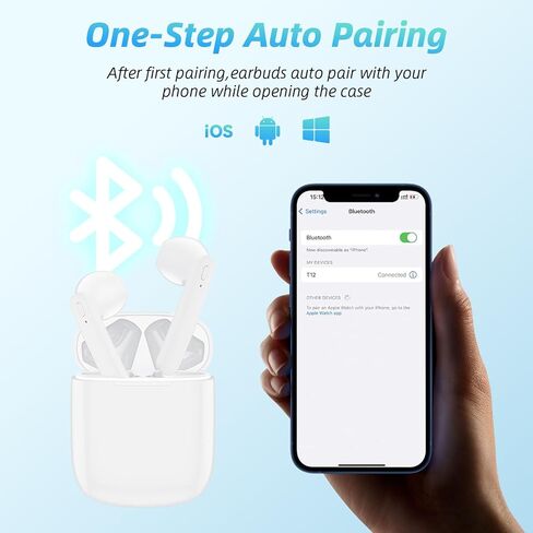 Wireless Earbuds 40H Playtime 8H Continuous Playtime Bluetooth Ear Buds, IPX6 Waterproof Stereo Sound Bluetooth Wireless Headphones with Microphone and Charging Case for iOS Android Sports in Saudi Arabia