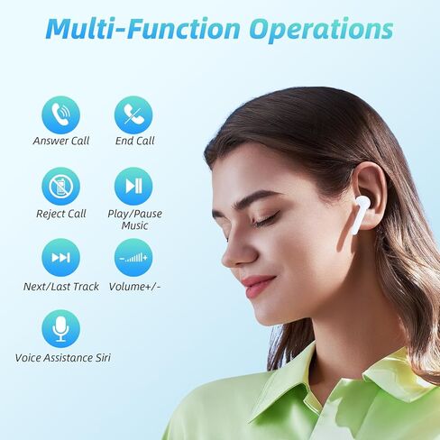Wireless Earbuds 40H Playtime 8H Continuous Playtime Bluetooth Ear Buds, IPX6 Waterproof Stereo Sound Bluetooth Wireless Headphones with Microphone and Charging Case for iOS Android Sports in Saudi Arabia