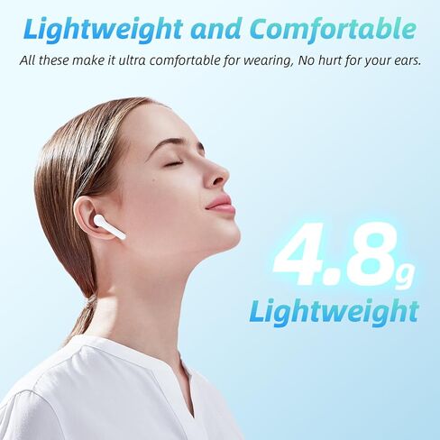 Wireless Earbuds 40H Playtime 8H Continuous Playtime Bluetooth Ear Buds, IPX6 Waterproof Stereo Sound Bluetooth Wireless Headphones with Microphone and Charging Case for iOS Android Sports in Saudi Arabia