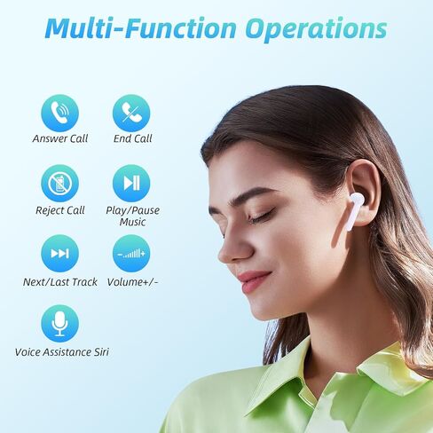 Wireless Earbuds 40H Playtime 8H Continuous Playtime Bluetooth Ear Buds, IPX6 Waterproof Stereo Sound Bluetooth Wireless Headphones with Microphone and Charging Case for iOS Android Sports in Saudi Arabia