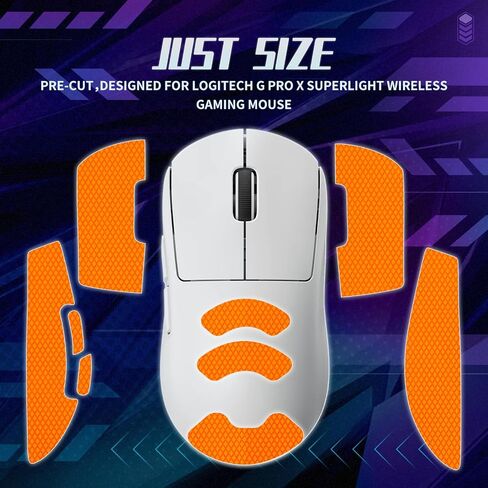 Mouse Anti Slip Grip Tape Compatible with Logitech G PRO X Superlight, Superlight 2 Wireless Gaming Mouse, Palm Sweat Absorption, Thin 0.5mm, Cut to Fit, Easy to Apply, Mouse Skin (Black) in Saudi Arabia