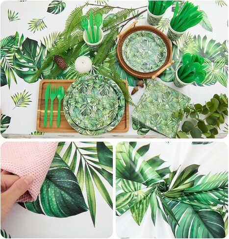 Oudain 324 Pcs Jungle Safari Party Decorations Tableware Animal Jungle Theme Party Supplies Includes Tablecloth Plates Napkins Cups Forks Knives Spoons For Baby Shower Birthday Party (Animal) in Saudi Arabia
