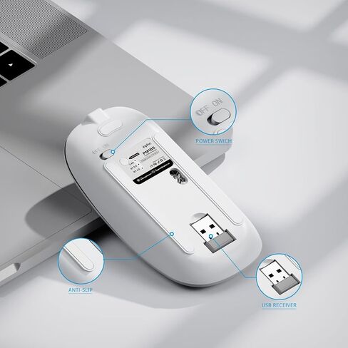 INPHIC Rechargeable Wireless Computer Bluetooth Mouse Tri-Mode in Kuwait