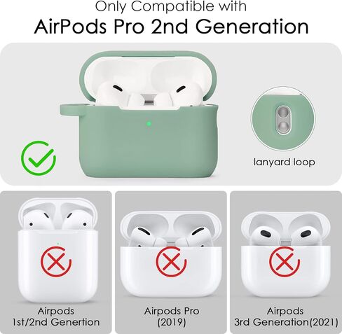 Airpods Pro 2nd Generation Case Cover 2022, Cute Silicone Protective Case with Bracelet Keychain Accessories for New Apple Airpods Pro 2 Women Girls (Cactus Green) in Kuwait