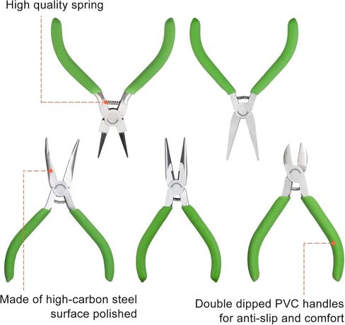 SPEEDWOX 6Pcs Mini Pliers Set with Case Include Flat Nose Pliers End Cutting Pliers Bent Nose Pliers Diagonal Pliers Lineman's Pliers Needle Nose Pliers with 2 Tweezers for Making Crafts, Repairing in Kuwait