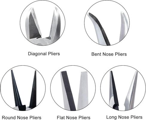 SPEEDWOX 6Pcs Mini Pliers Set with Case Include Flat Nose Pliers End Cutting Pliers Bent Nose Pliers Diagonal Pliers Lineman's Pliers Needle Nose Pliers with 2 Tweezers for Making Crafts, Repairing in Kuwait